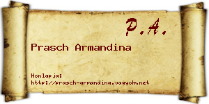 Prasch Armandina névjegykártya